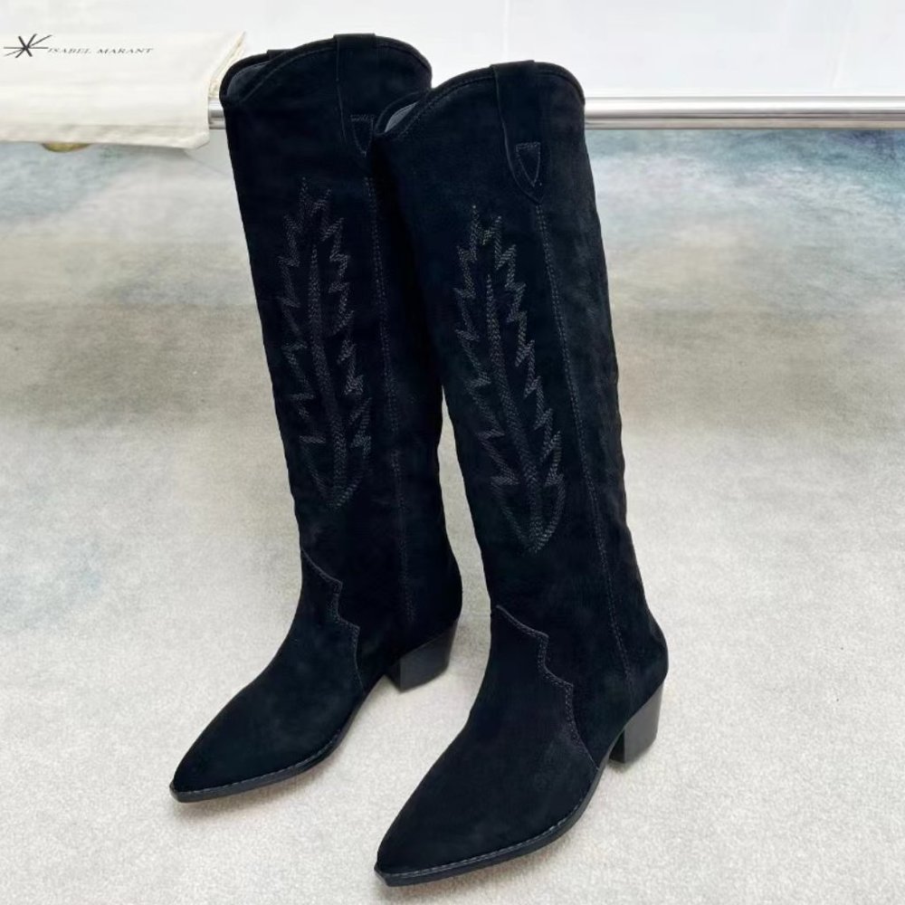 Isabel Marant Denzy  Suede pointed western boots